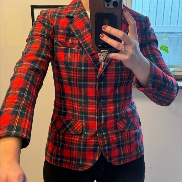 Vintage Pendleton Red Plaid Blazer - Picture 2 of 15